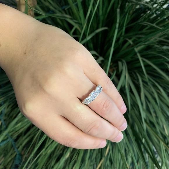 COPY - Oval Cut White Topaz Gemstone Silver Ring - Picture 2 of 5